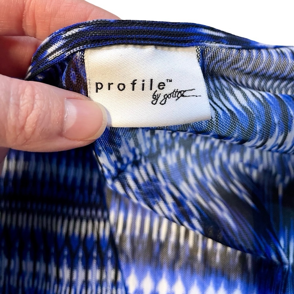 Profile by Gottex Batwing Blue Aztec Swim Coverup Size 2X - Picture 3 of 4